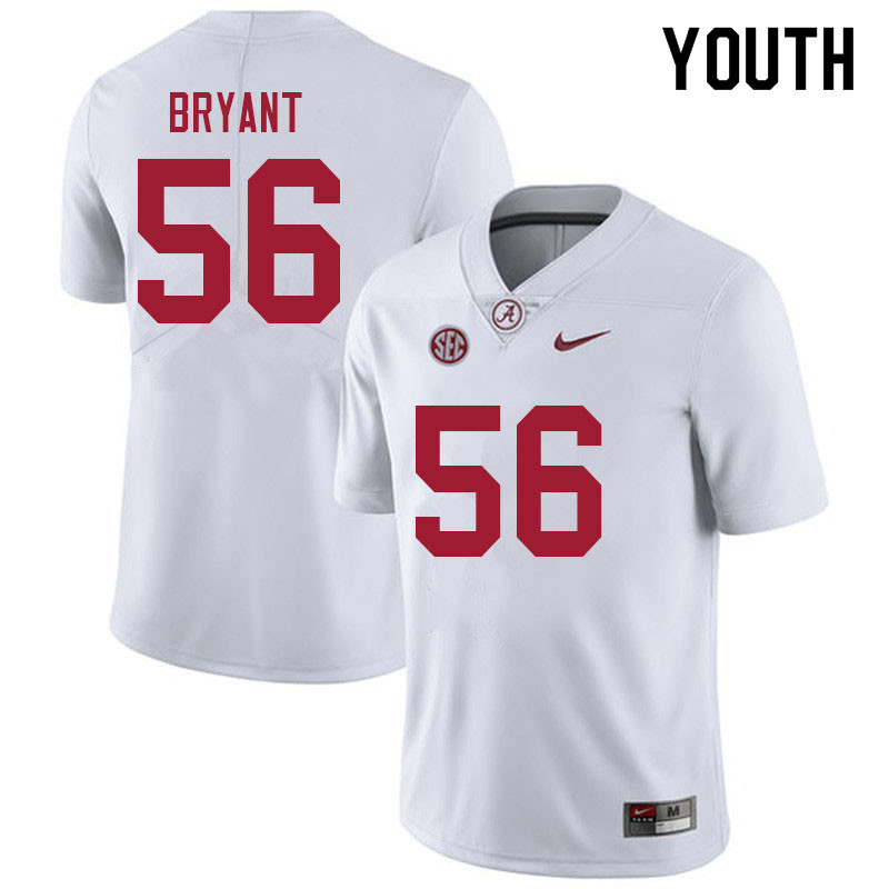 Alabama Crimson Tide Youth Colin Bryant #56 White NCAA Nike Authentic Stitched 2021 College Football Jersey MD16Z42BN